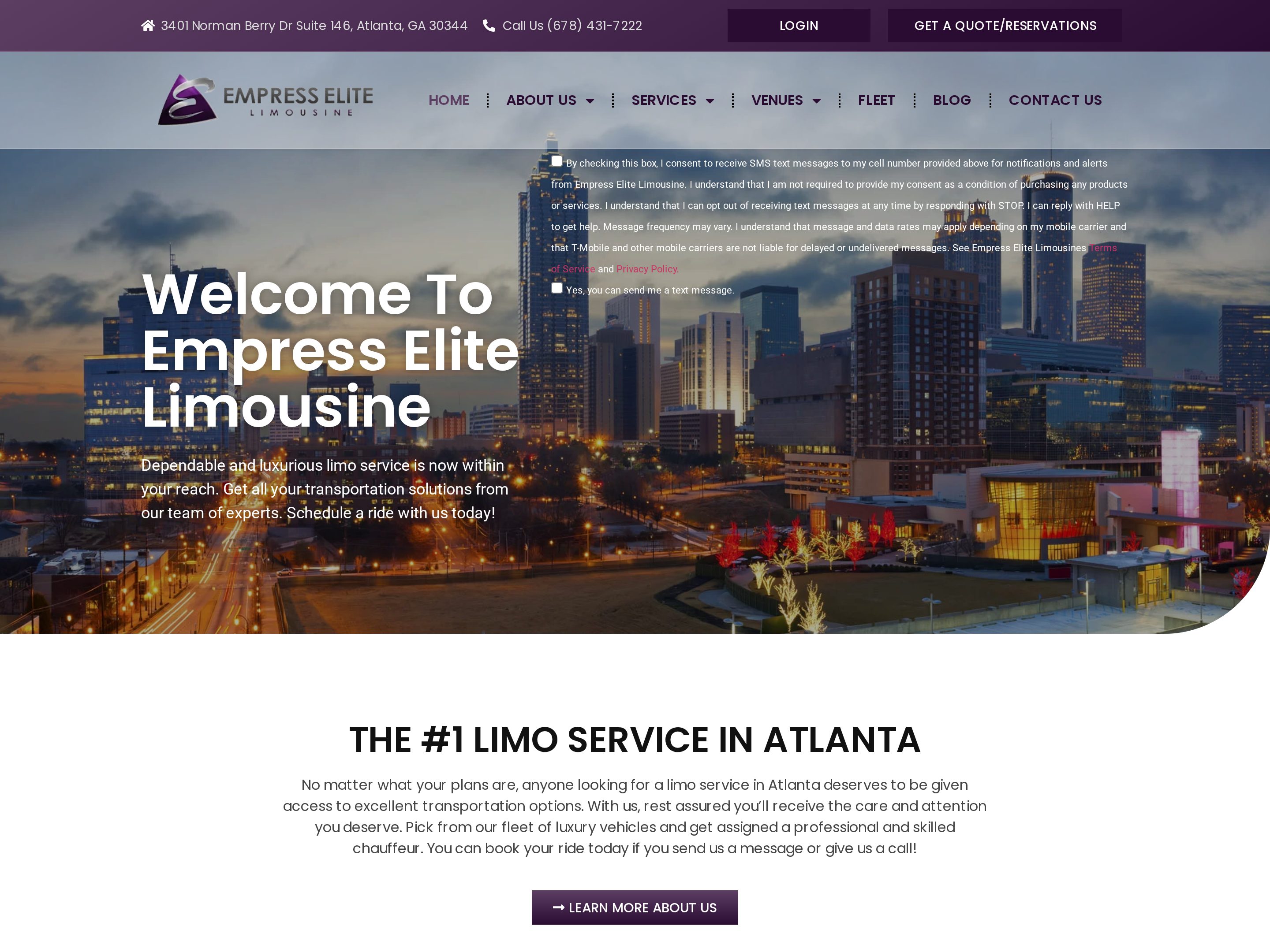 Original outdated limousine website, cluttered layout, buried call-to-action