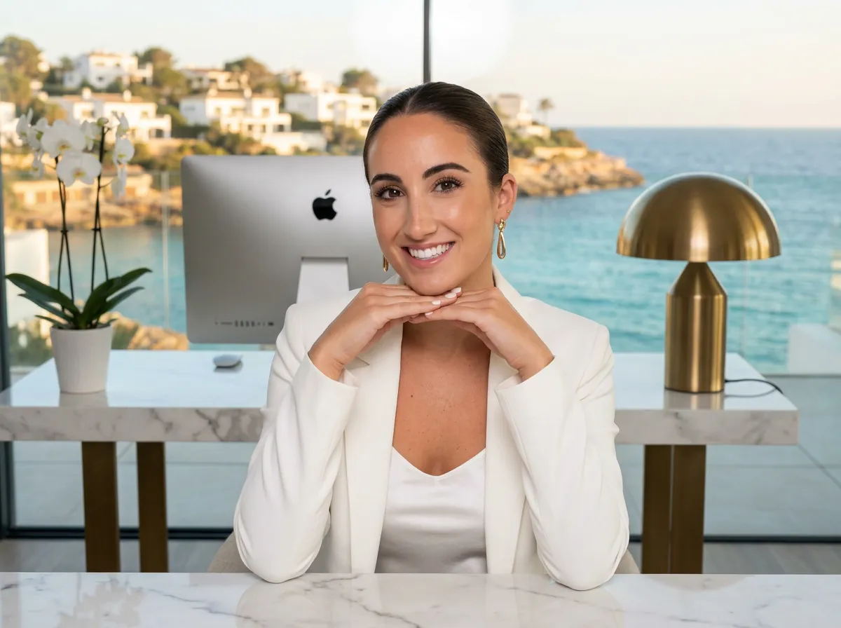 Vanessa Villegas, web designer for the limousine industry, working at her laptop